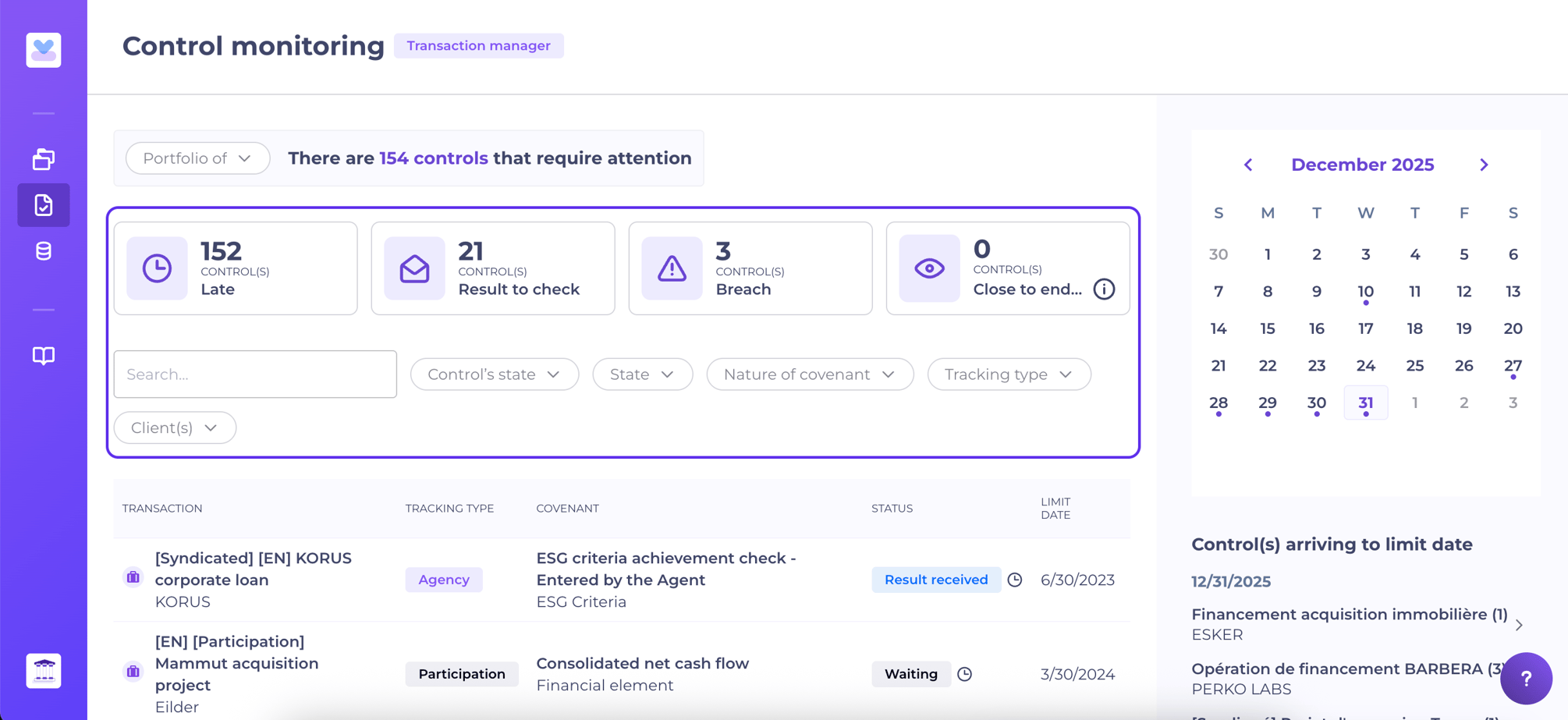 How to use the Debt Tracking app Control monitoring?